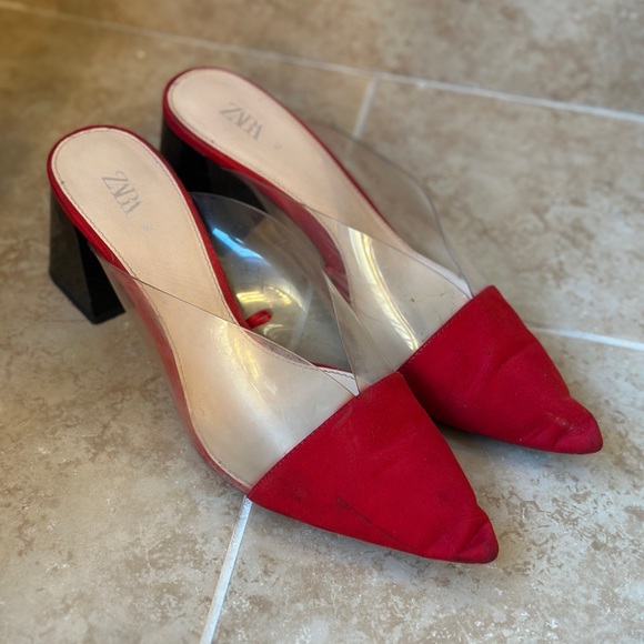 Zara Shoes - Zara Red Chunky Heel Shoes in Size 41 (Size 10 US)